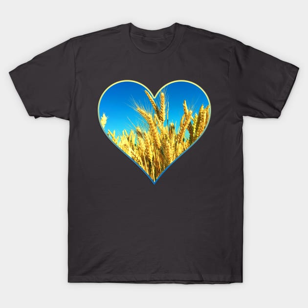 Heart with Ukrainians colors T-Shirt by tashashimaa